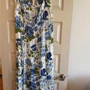 Floral Maxi Dress in Blue and Green